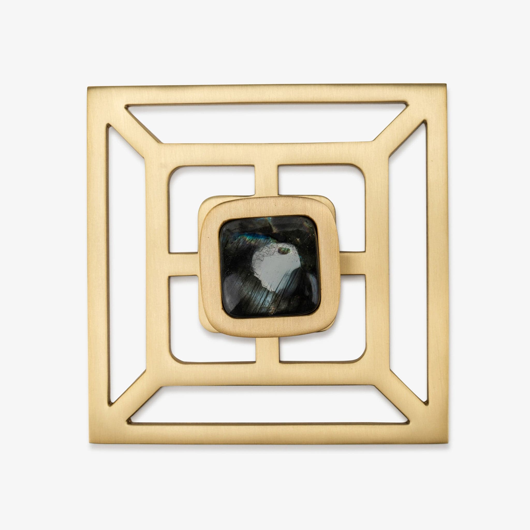 Benson 1.75" Custom Knob w/ Benson 5" Backplate - Satin Brass Matte