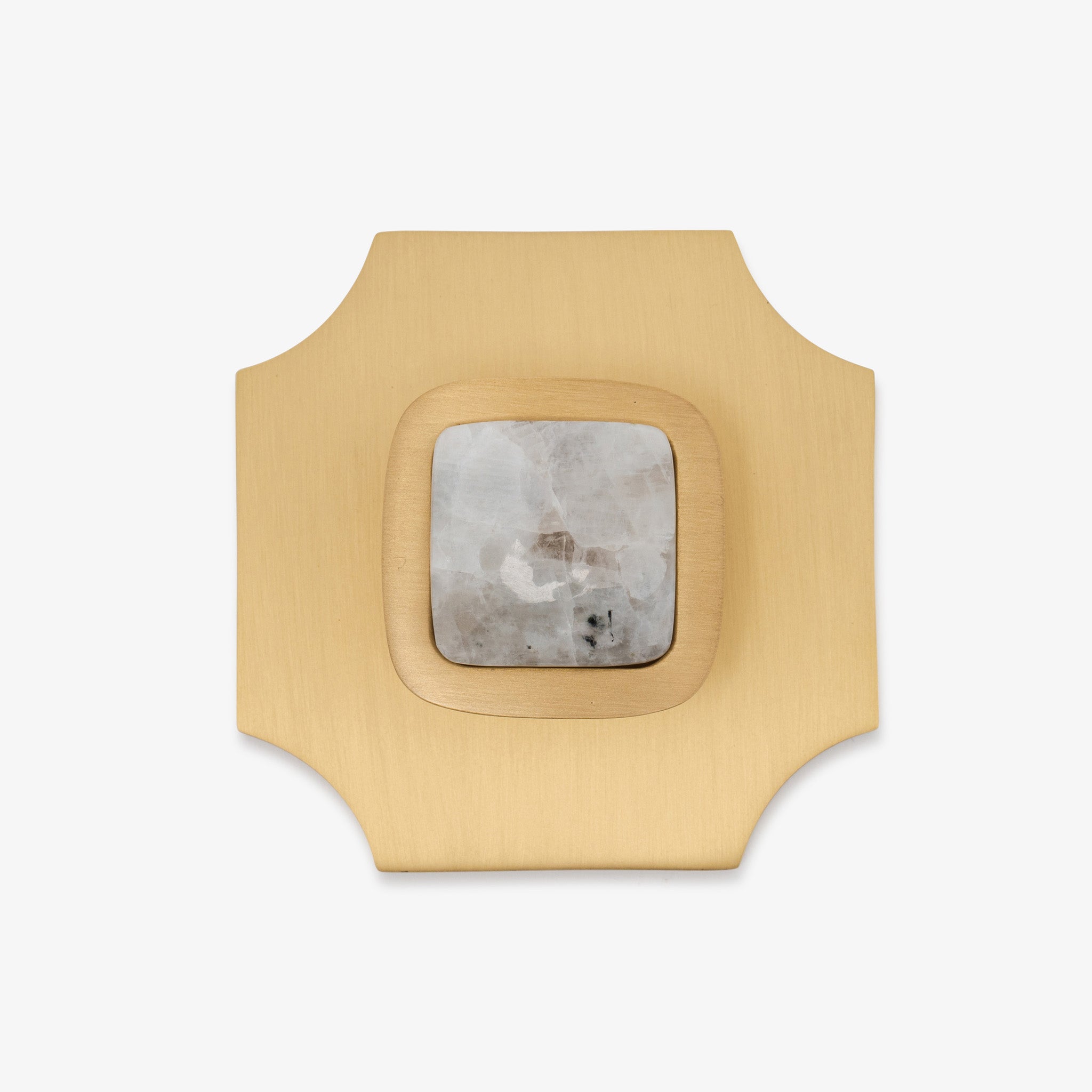 Benson 1.75" Custom Knob w/ Bossard 3.70" Backplate - Satin Brass Matte