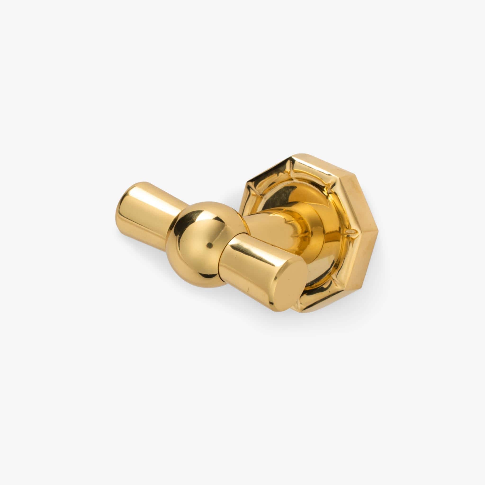 Bamboo Brass Double Hook - Polished Brass
