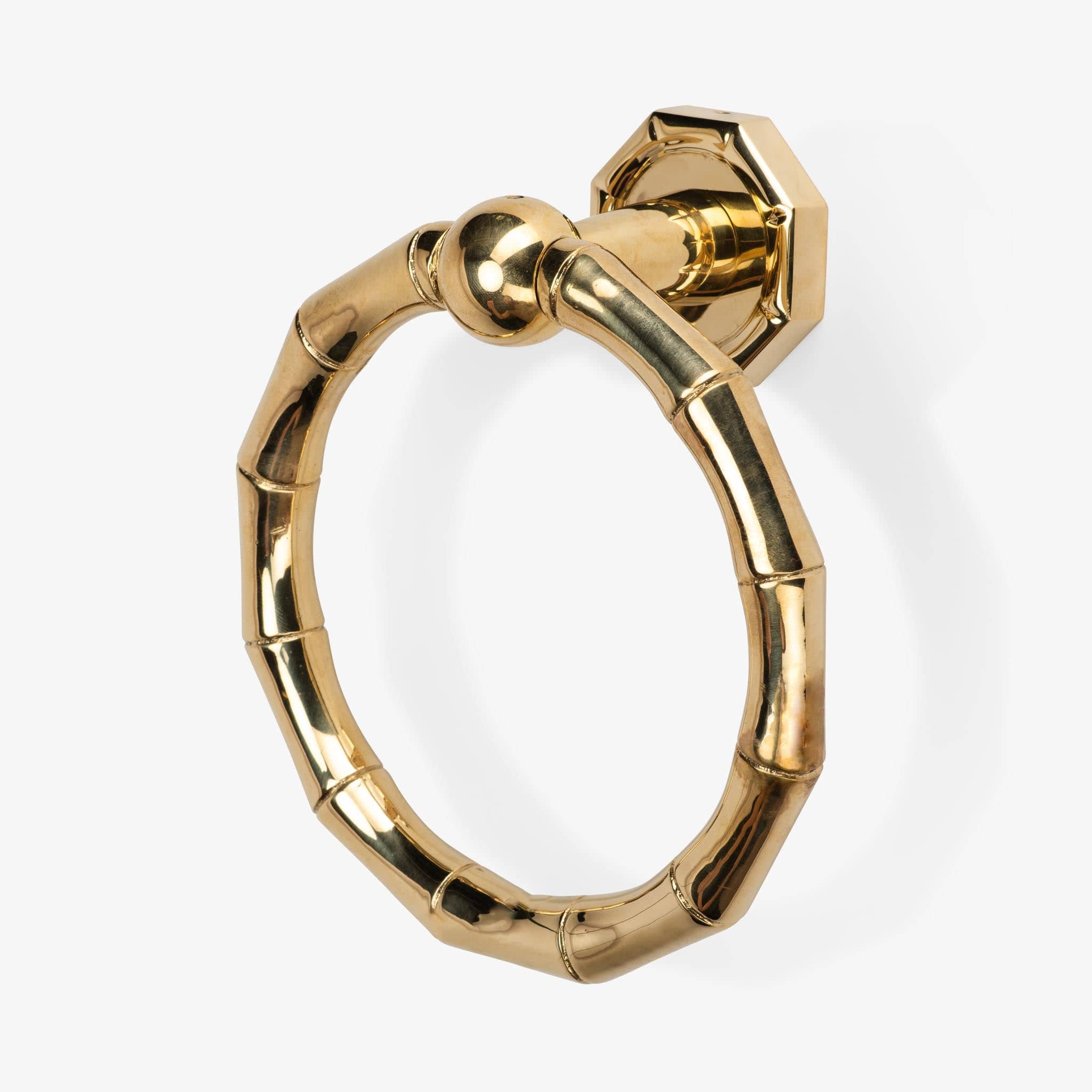 Bamboo 7" Brass Towel Ring - Polished Brass