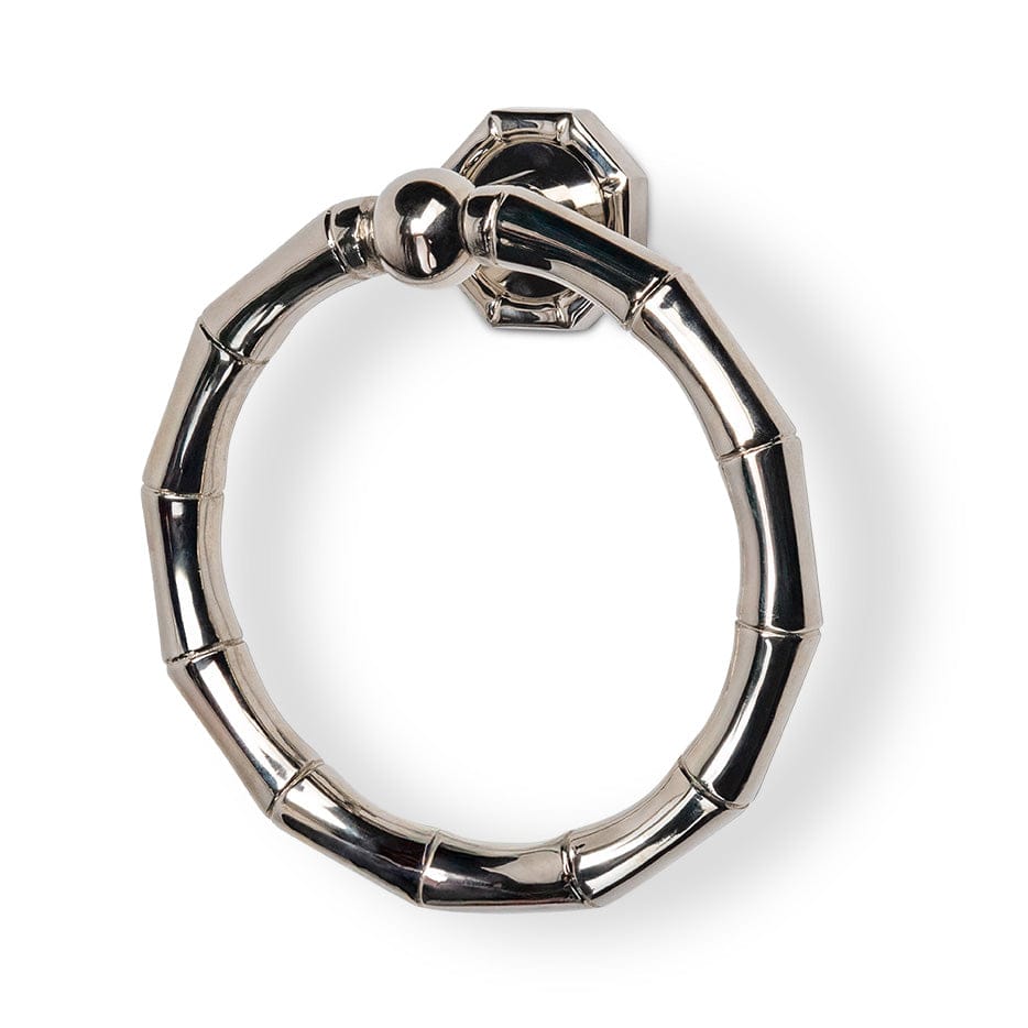 Bamboo 7" Brass Towel Ring - Polished Nickel