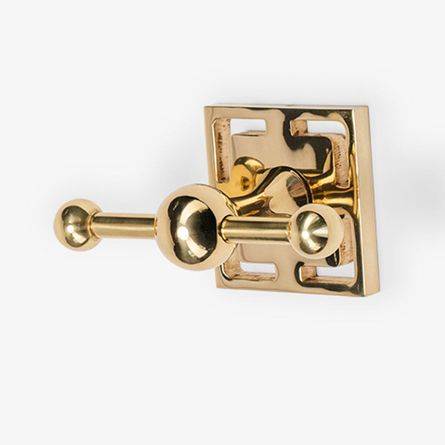 Benson Brass Double Hook - Polished Brass