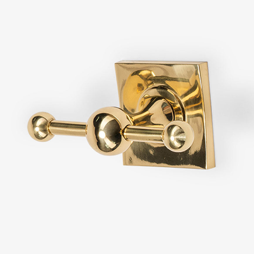 Maddison Brass Double Hook - Polished Brass