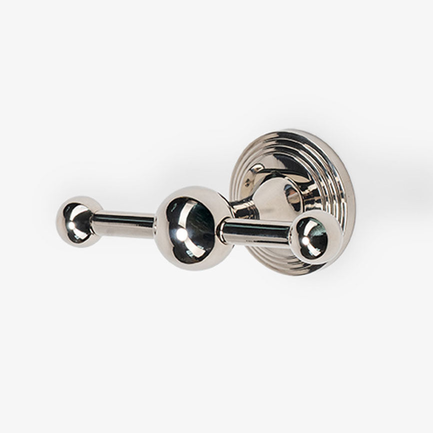 Briar Brass Double Hook - Polished Nickel