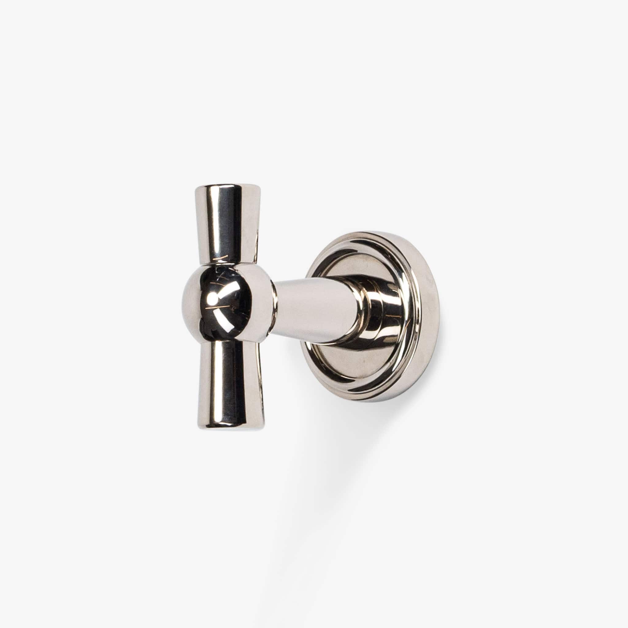 Alden Brass Double Hook - Polished Nickel