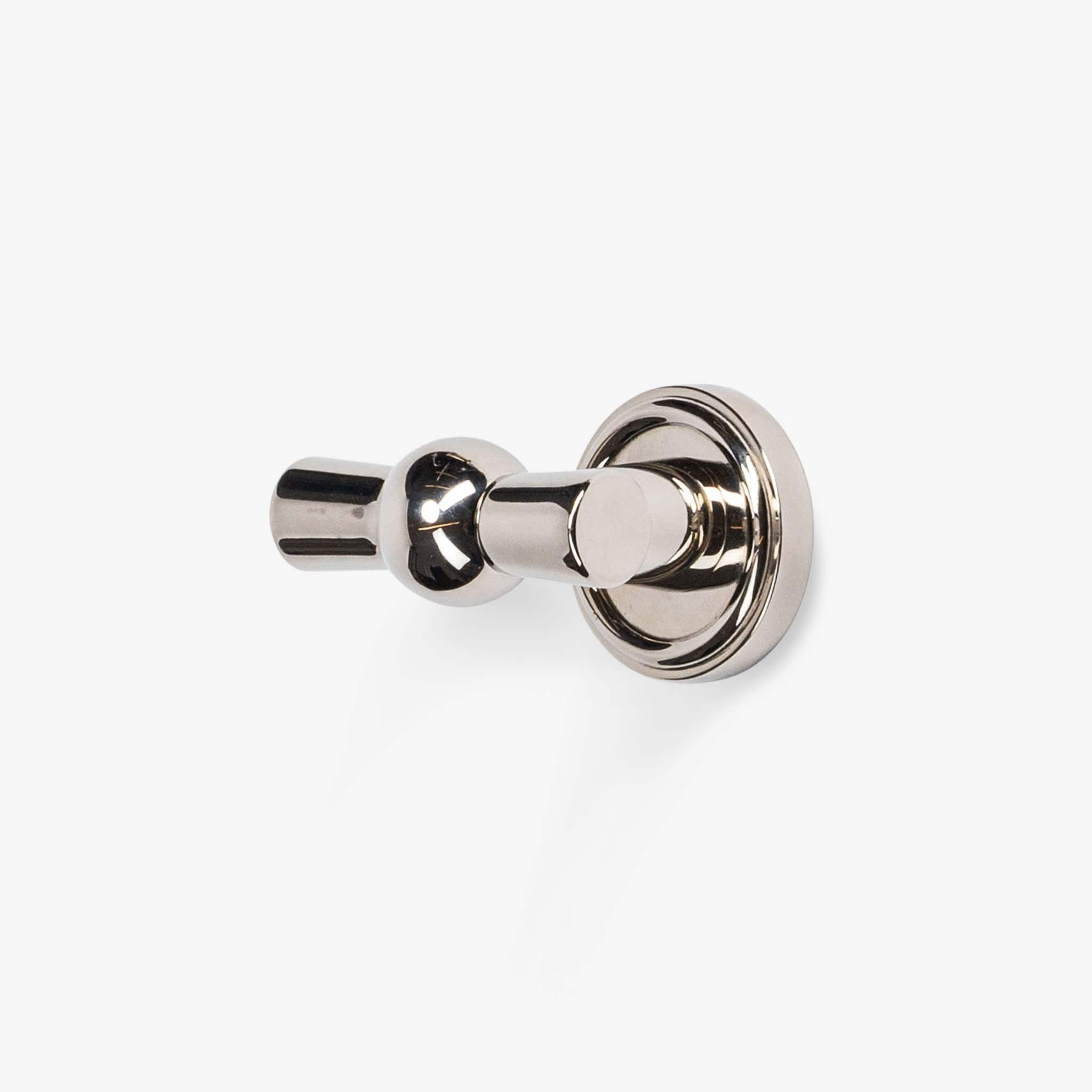 Alden Brass Double Hook - Polished Nickel