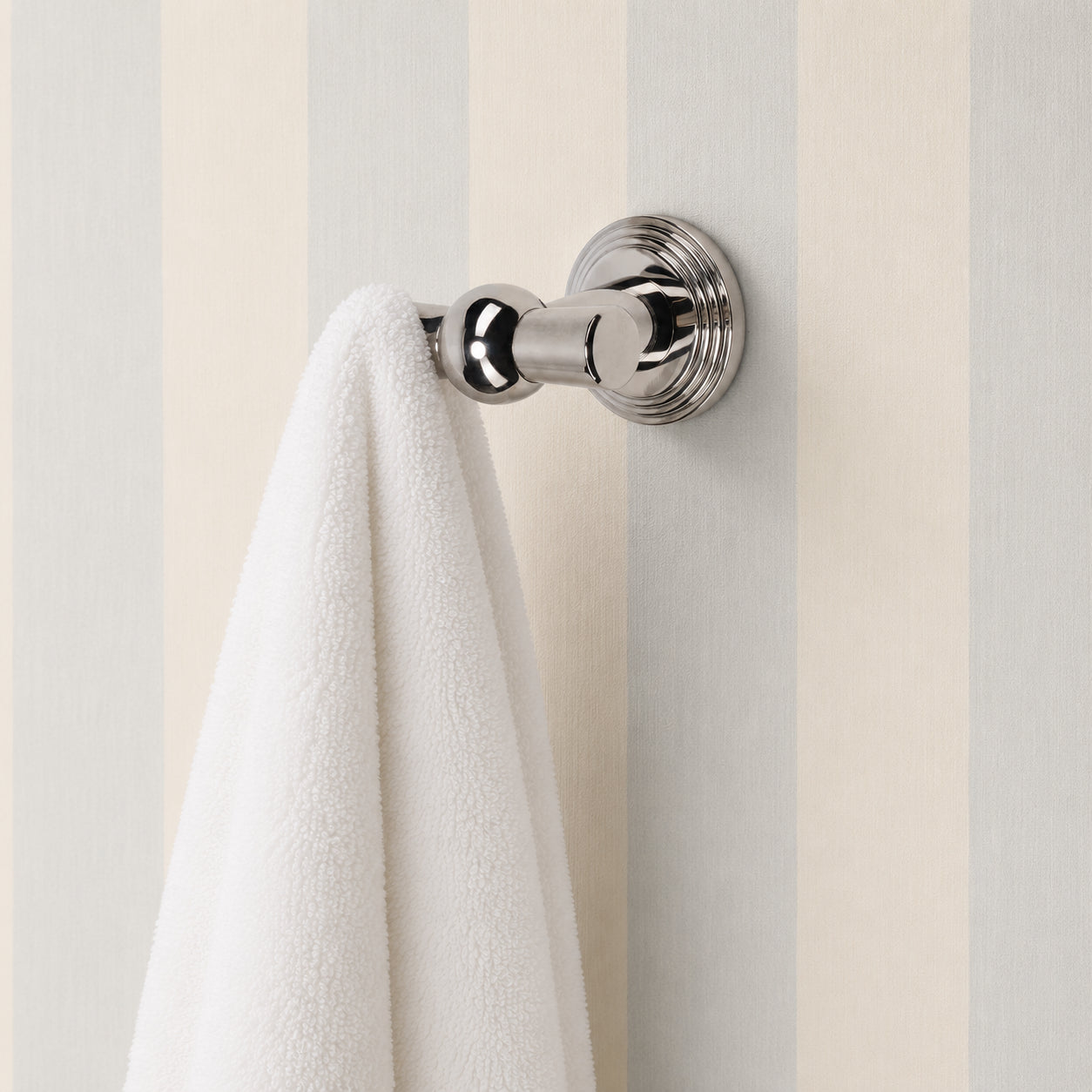 Laurel Brass Double Hook - Polished Nickel