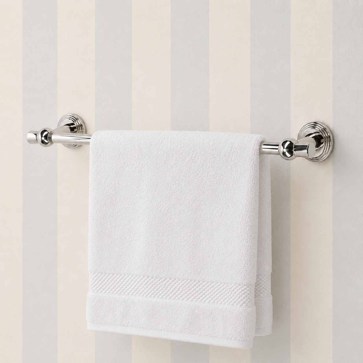 Laurel 18" Brass Towel Bar - Polished Nickel