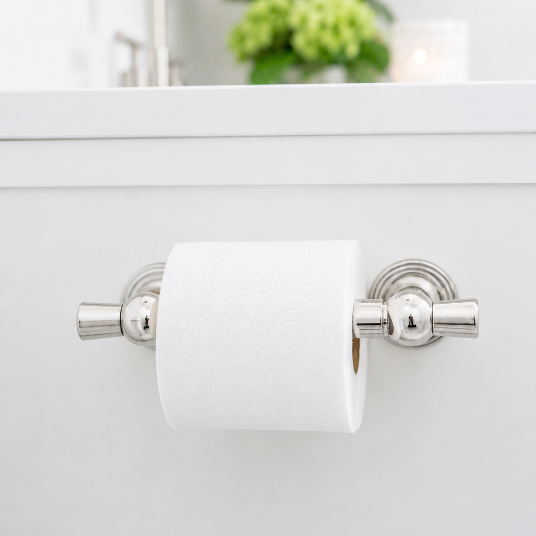 Addison Brass Spring Bar Toilet Paper Holder - Polished Nickel