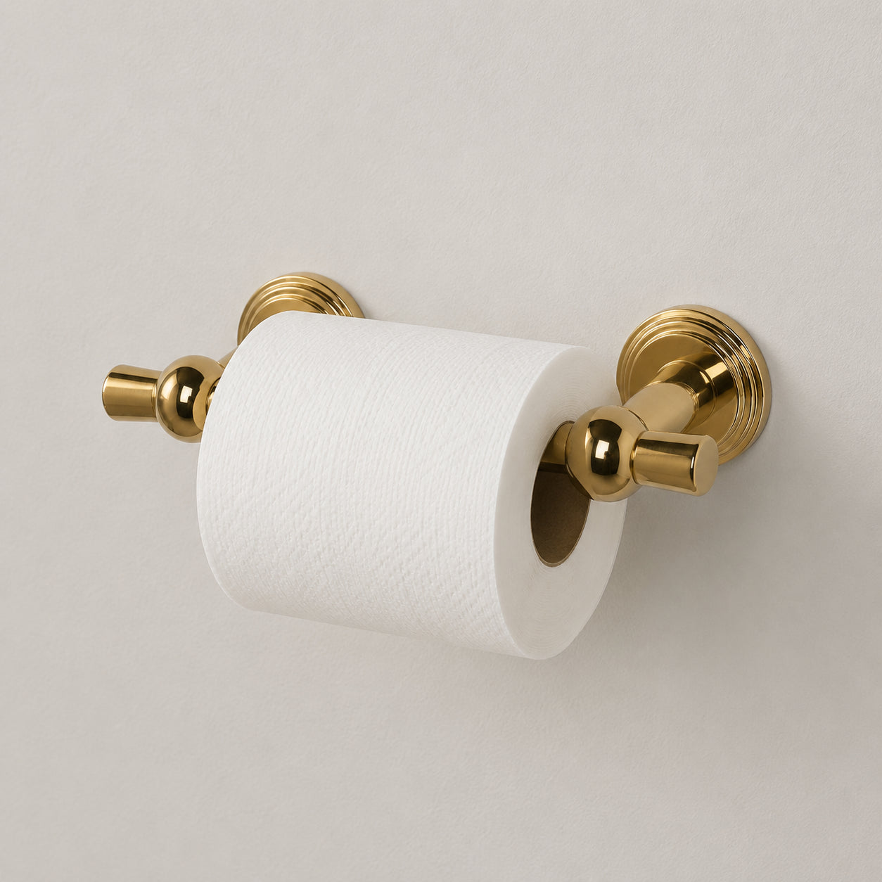 Laurel Brass Spring Bar Toilet Paper Holder - Polished Brass