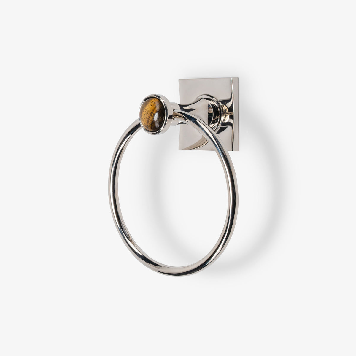 Astor Custom 7" Brass Towel Ring - Polished Nickel