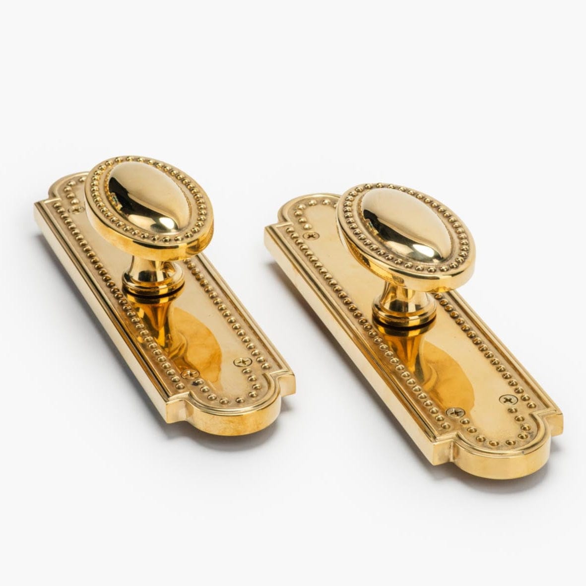 Louis Vertical Passage Door Knob Set - Unlacquered Brass