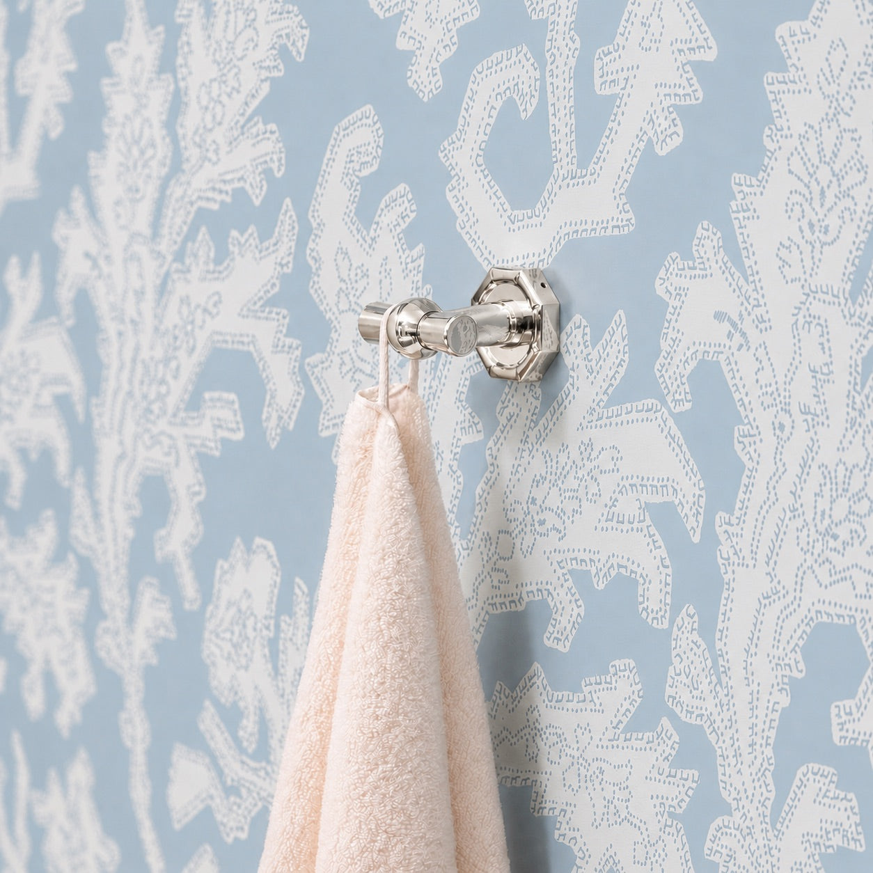 Bamboo Brass Double Hook - Polished Nickel