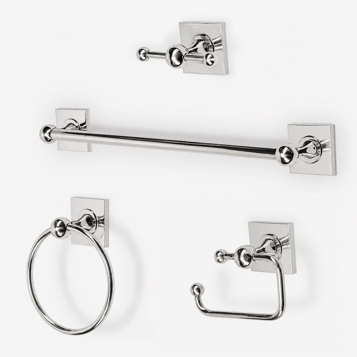 Maddison Brass Double Hook - Polished Nickel