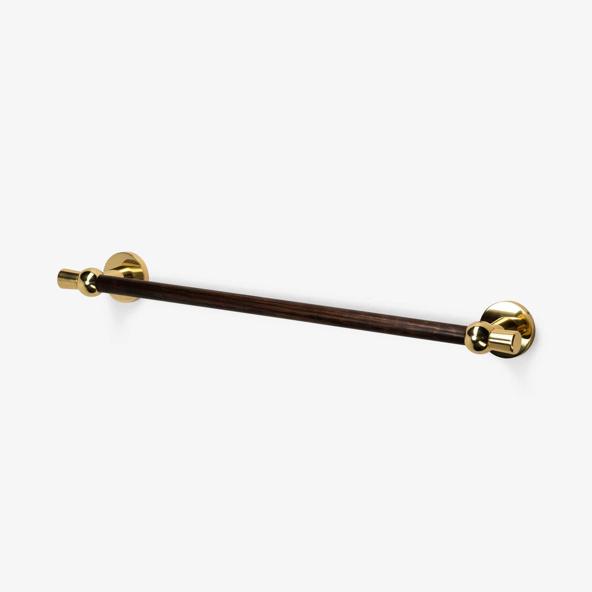 Addison Wood Towel Bar - Unlacquered Brass#Size_18" c-c#Wood_Dark Walnut