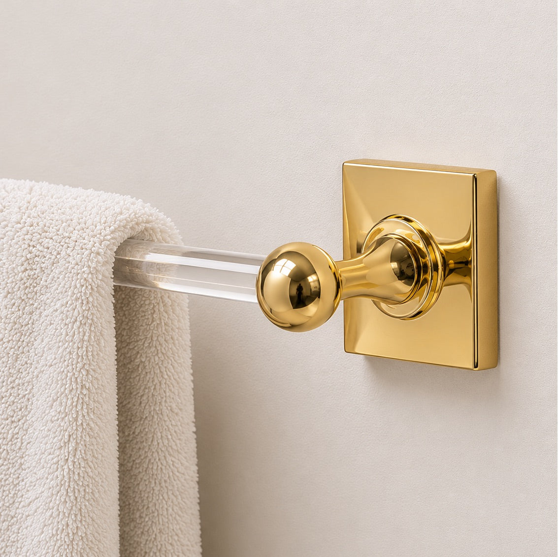 Maddison Lucite Towel Bar - Polished Brass#Size_18" c-c#Color_Clear