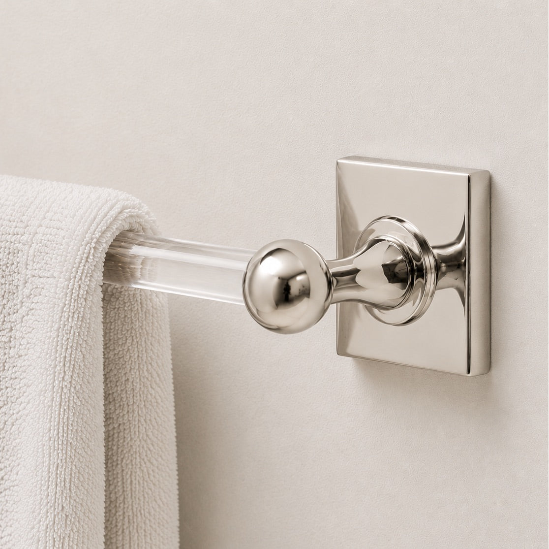 Maddison Lucite Towel Bar - Polished Nickel#Size_18" c-c#Color_Clear