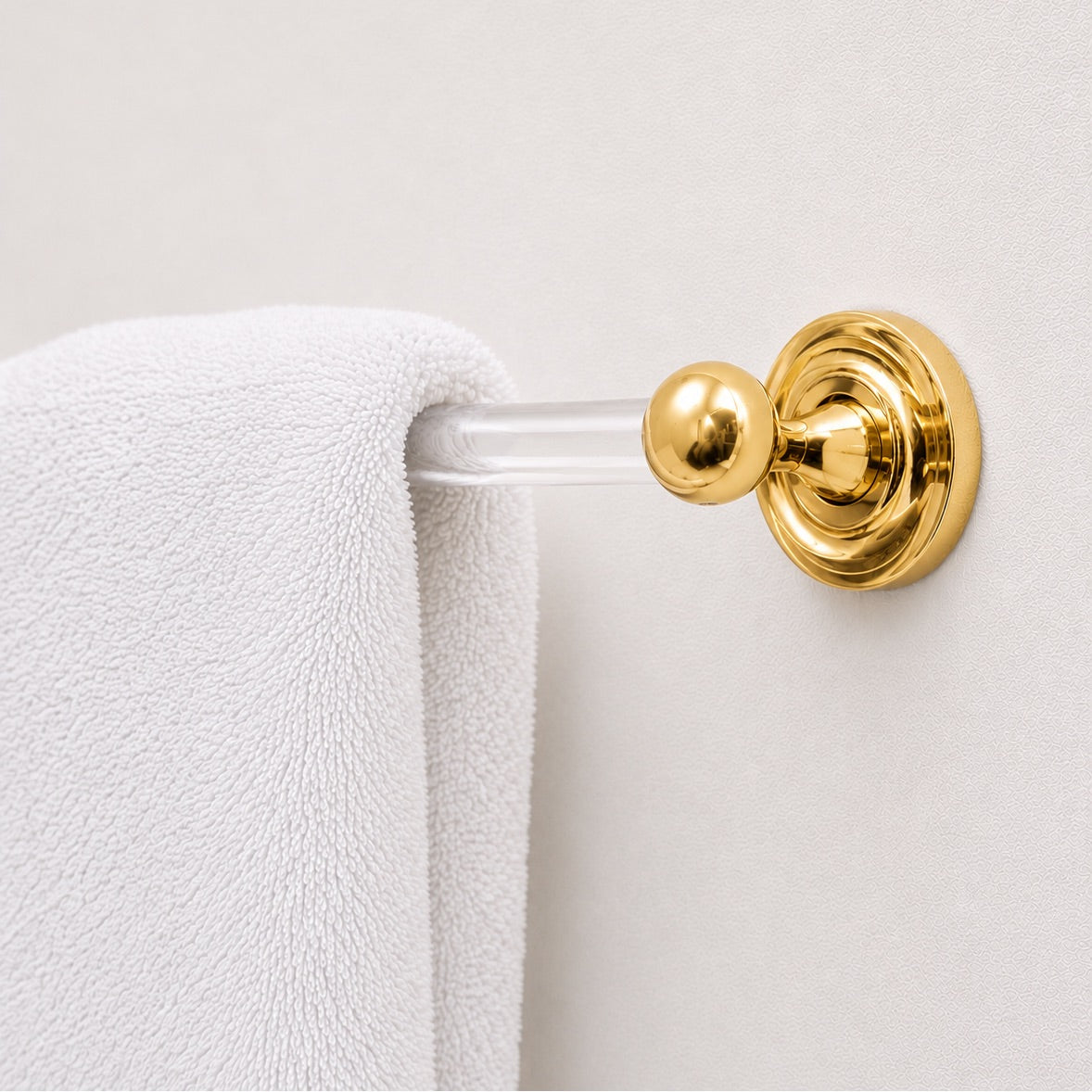 Cosmos Lucite Towel Bar - Polished Brass#Size_24" c-c#Color_Clear