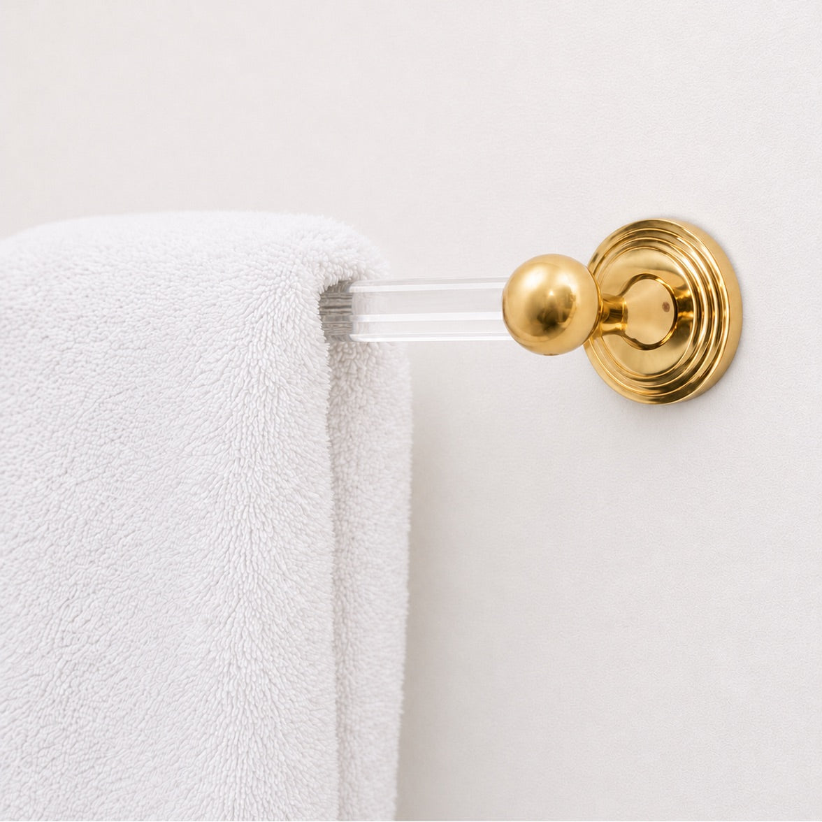 Briar Lucite Towel Bar - Polished Brass#Size_24" c-c#Color_Clear