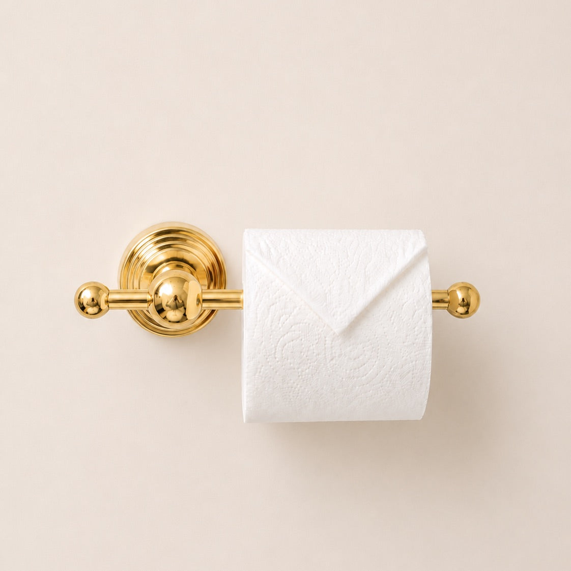 Briar Brass Single Bar Toilet Paper Holder - Polished Brass