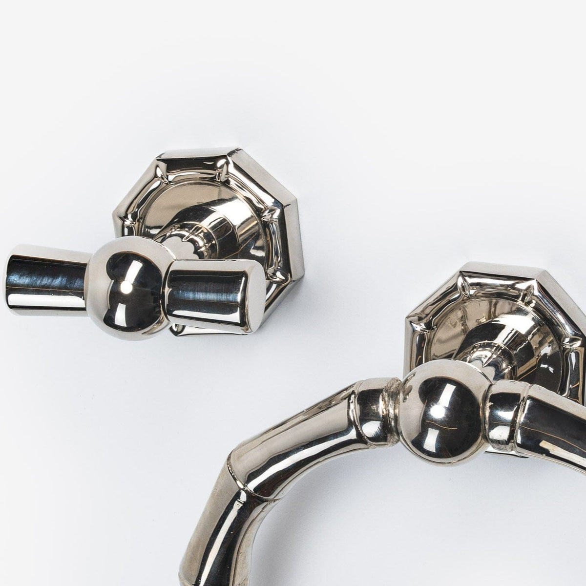 Bamboo 7" Brass Towel Ring - Polished Nickel