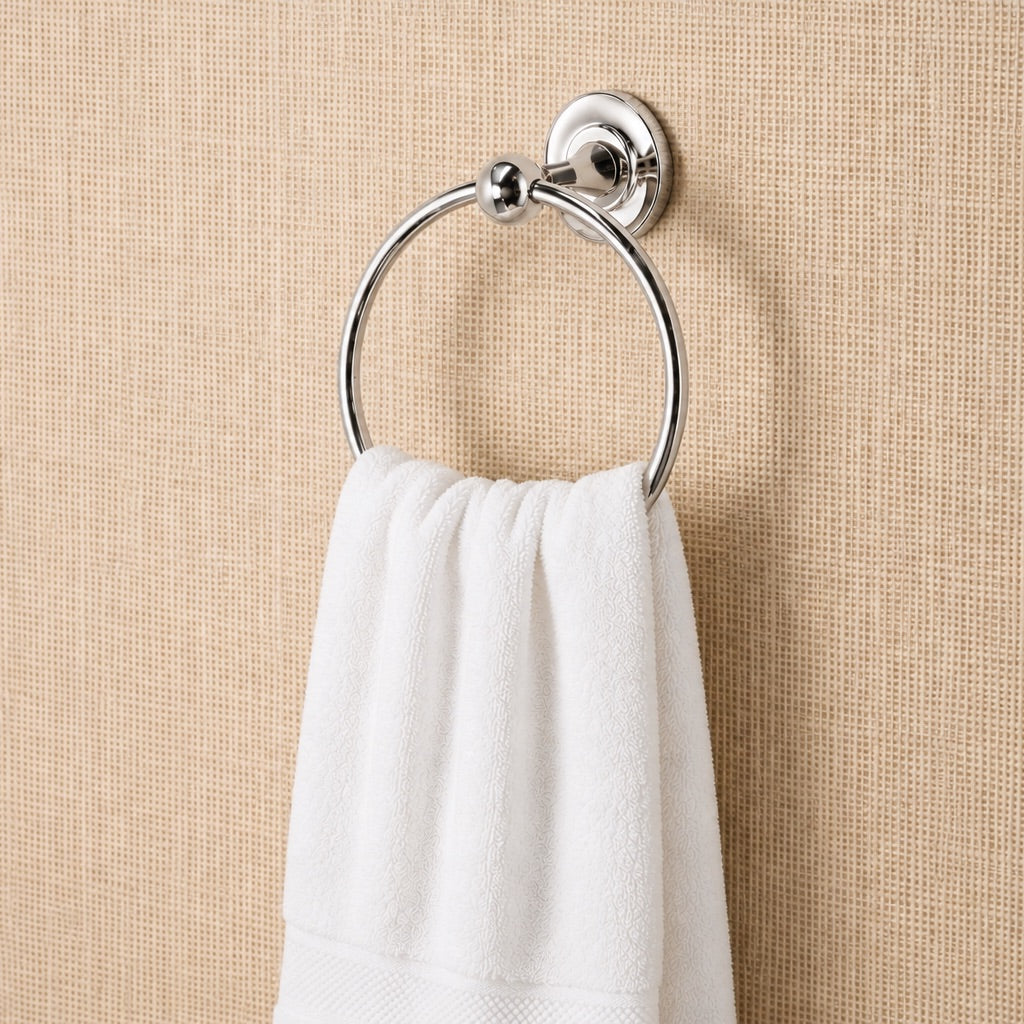 Cosmos 7" Brass Towel Ring - Polished Nickel
