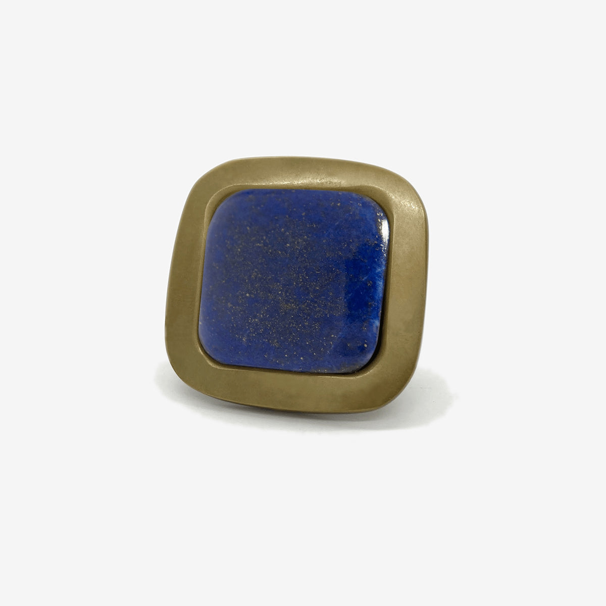 Benson Custom Knob - Burnished Brass#Size_1.75"#Gemstone_Lapis