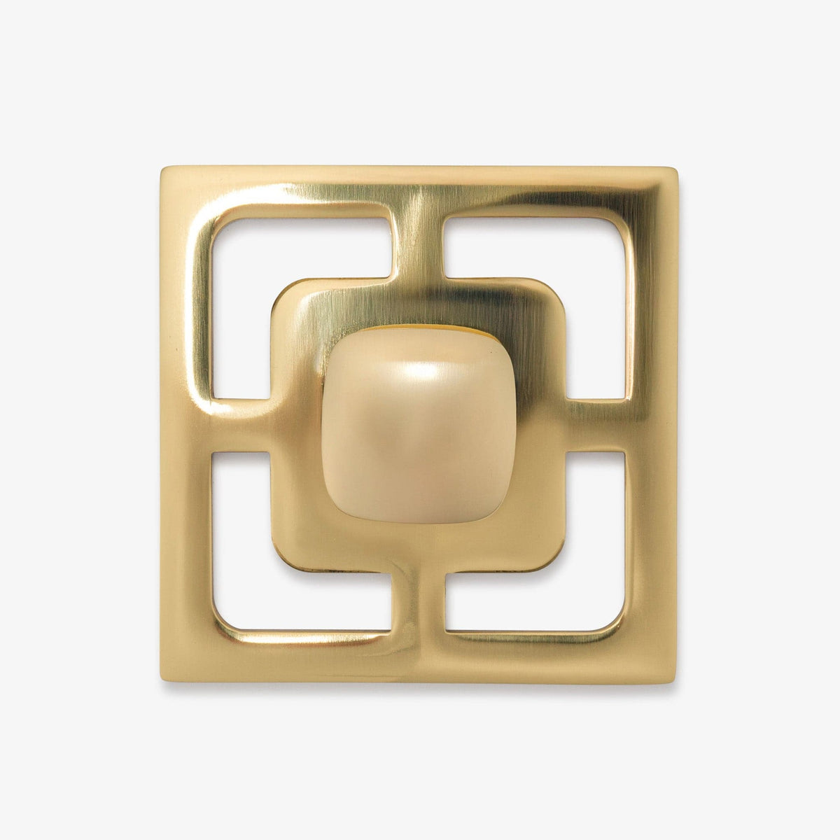 Benson 1.25" Solid Brass Knob w/ Benson 3.40" Backplate
