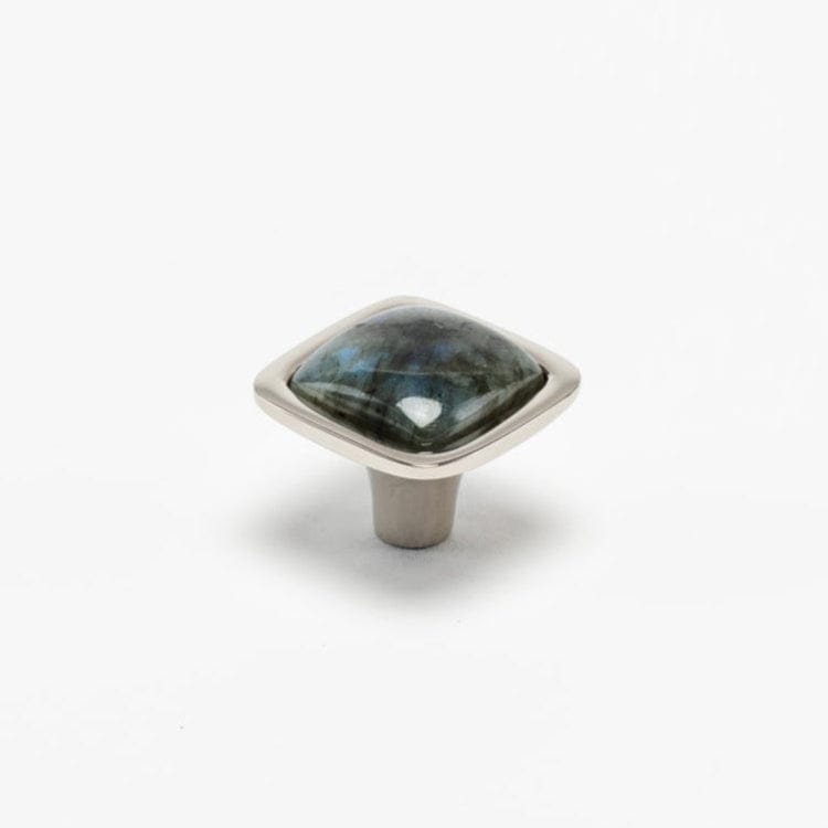 Benson Custom Knob - Polished Nickel#Gemstone_Labradorite#Size_1.25"