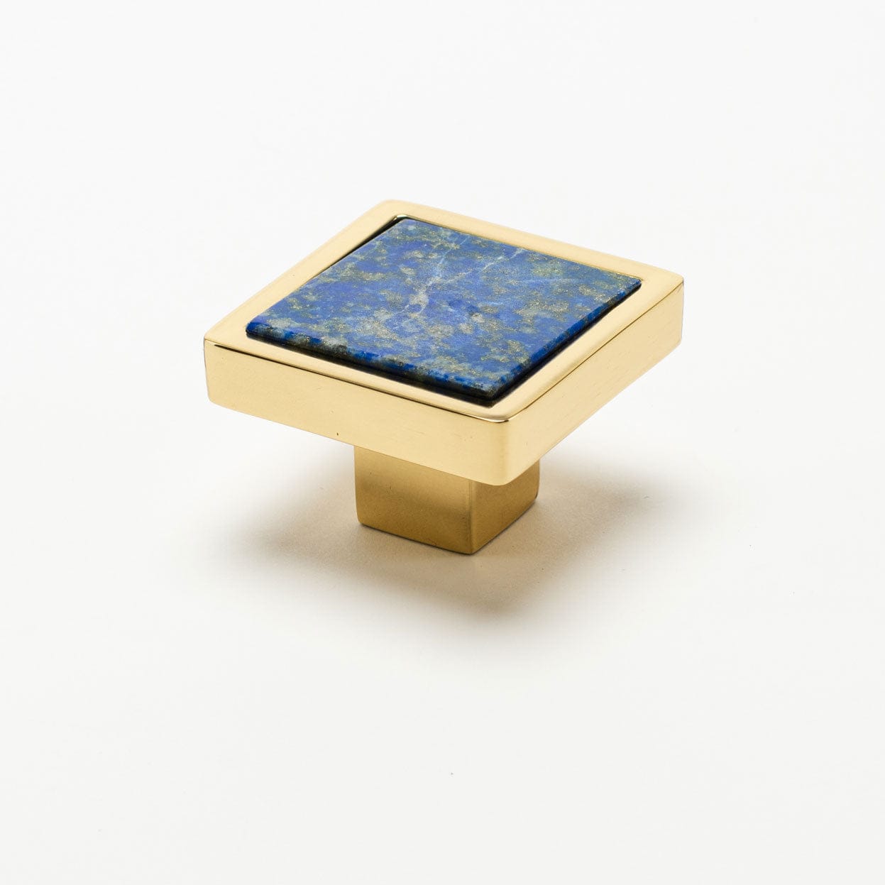 Horne 1.89" Custom Knob - Polished Brass#Gemstone_Lapis#Size_1.89"