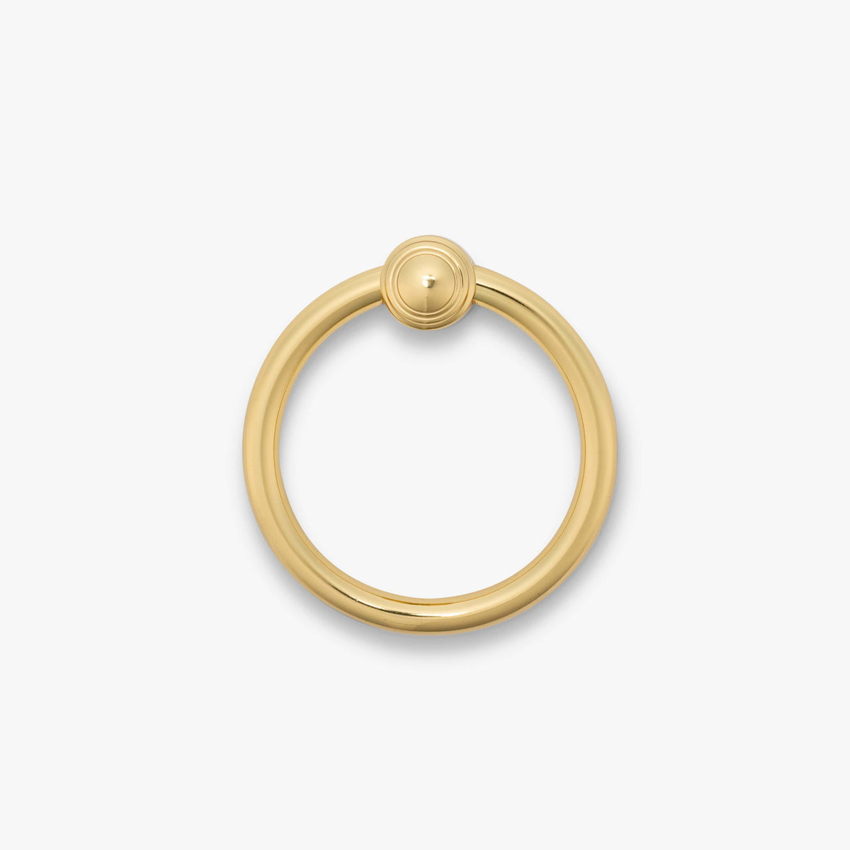 Roanoke Ring Pull - Polished Brass#Size_2.75"