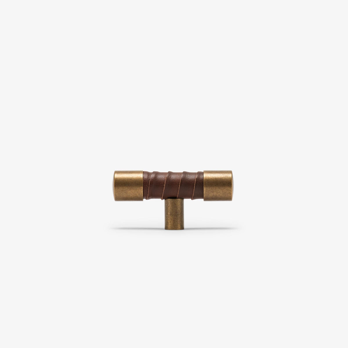 Lexington 3" Wrapped T Pull - Burnished Brass - Espresso