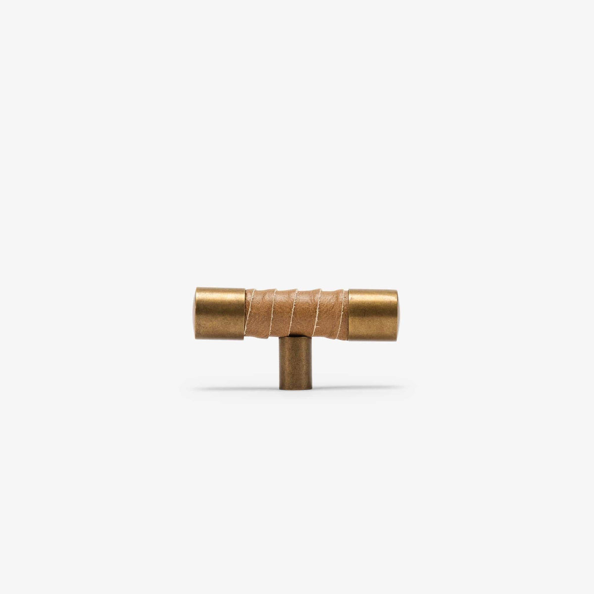 Lexington 3" Wrapped T Pull - Burnished Brass - Espresso