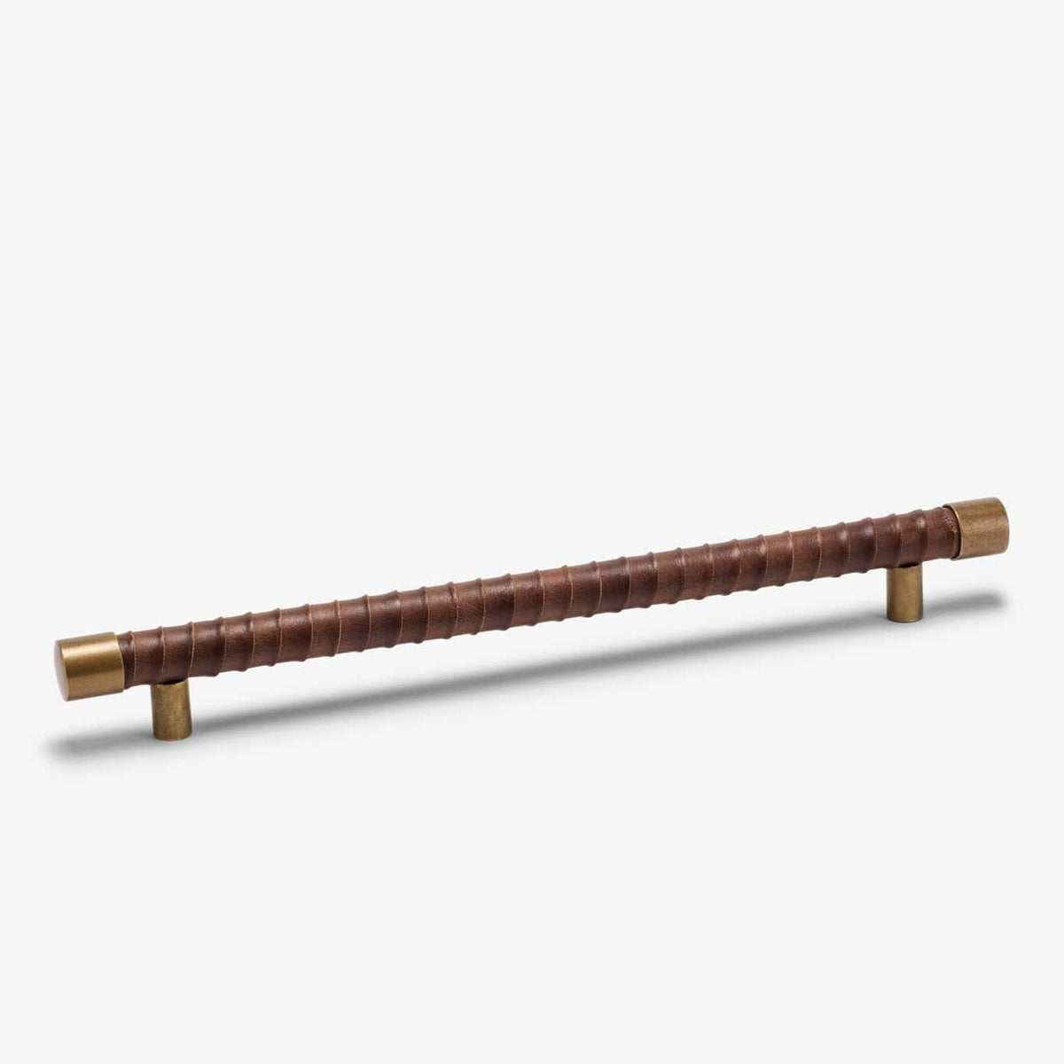 Lexington Wrapped Bar Pull (10" c-c) - Burnished Brass - Espresso