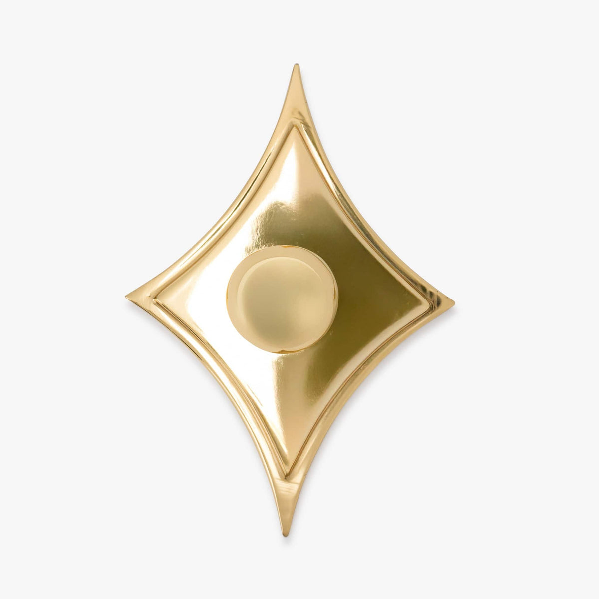 Cosmos 1" Knob w/ Asteroid Backplate - Polished Brass
