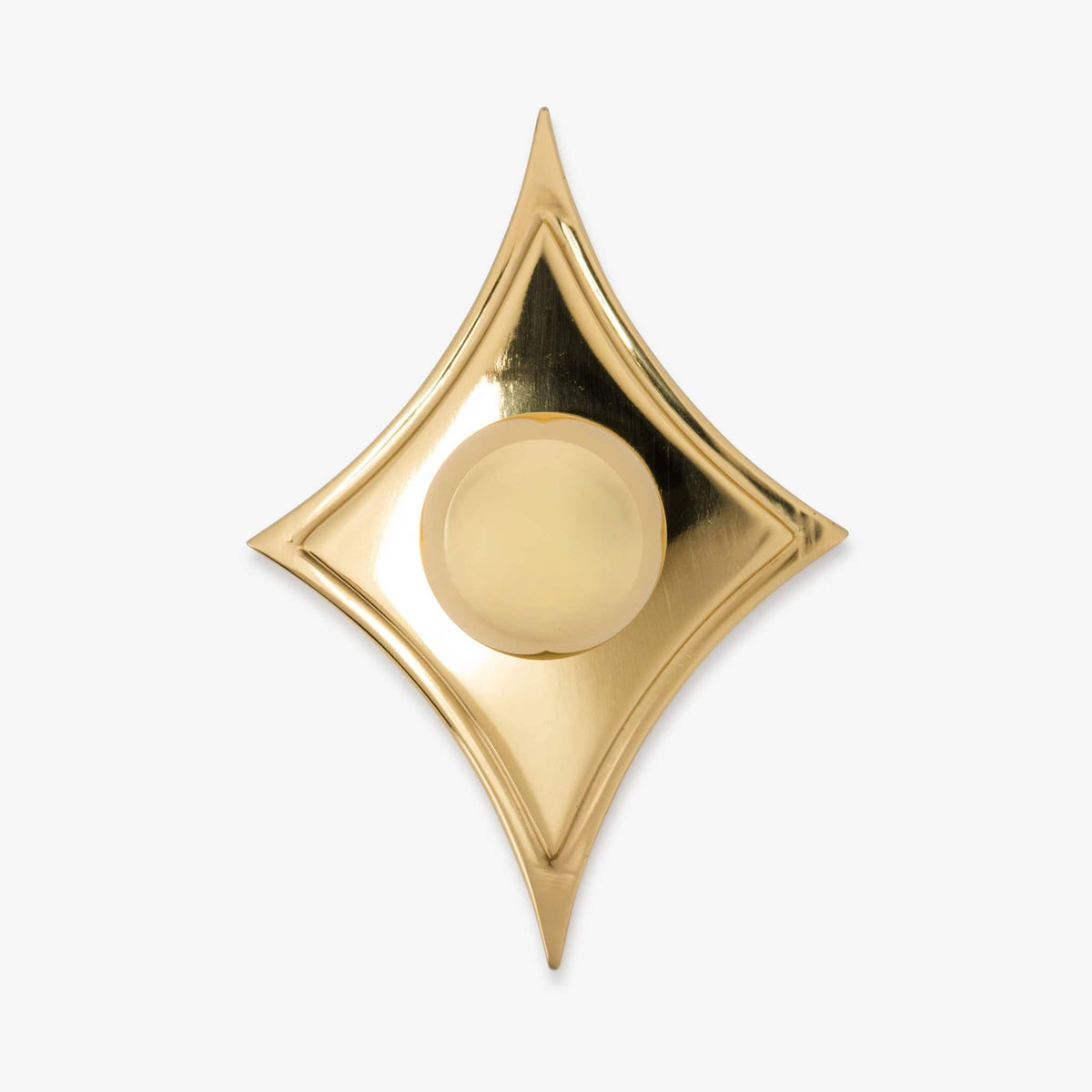 Cosmos 1.25" Knob w/ Asteroid Backplate - Polished Brass#Size_4.75"