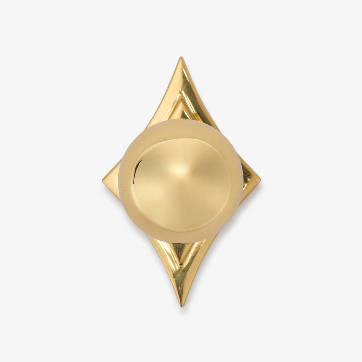 Cosmos 1.25" Knob w/ Asteroid Backplate - Polished Brass#Size_2.75"