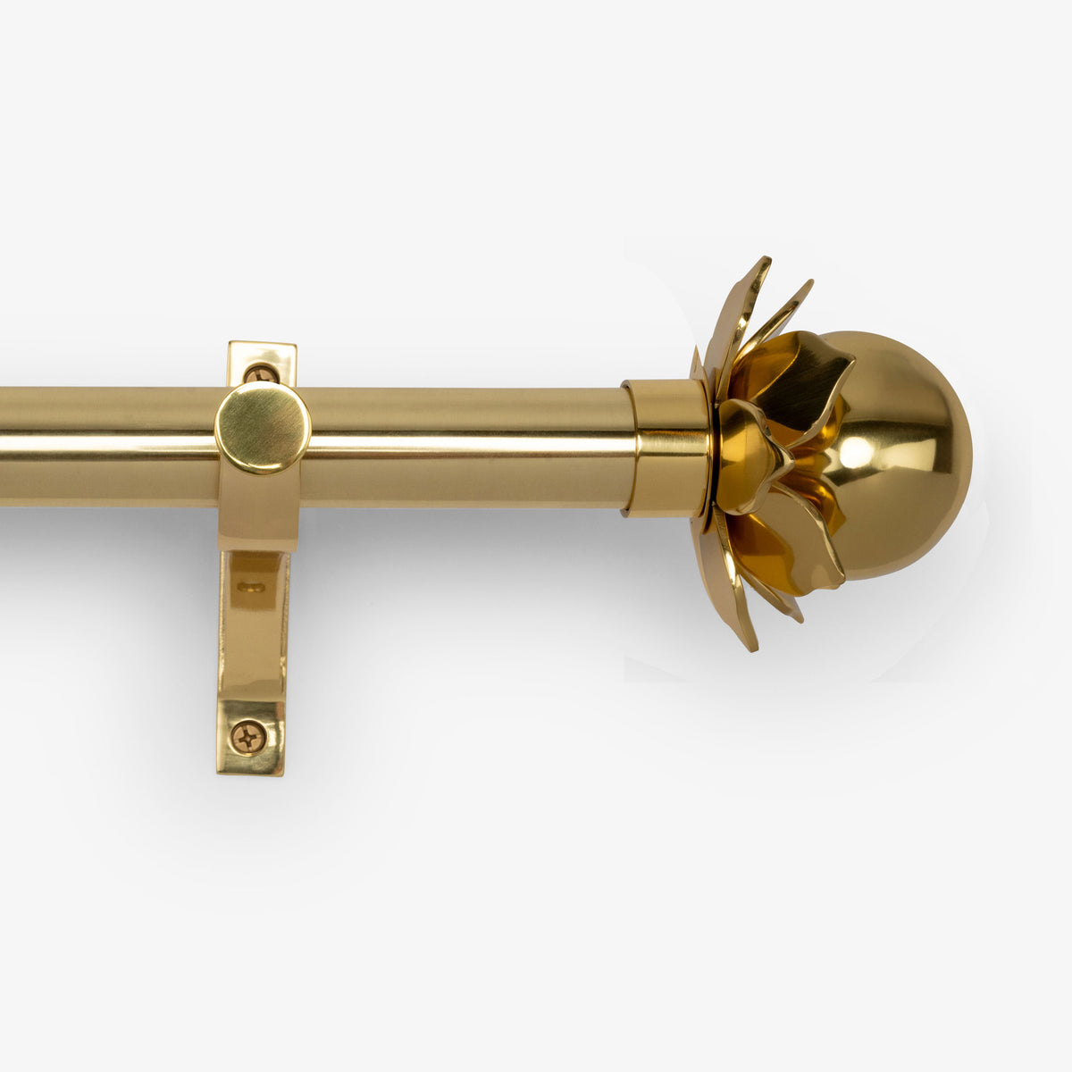 Charlotte Finial Set – Polished Brass#Size_2"#Fits Rod Diameter_1"