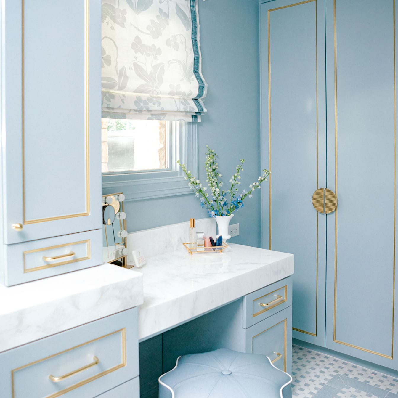 Bathing in Blue & Brass: An Elegant Bathroom Transformation