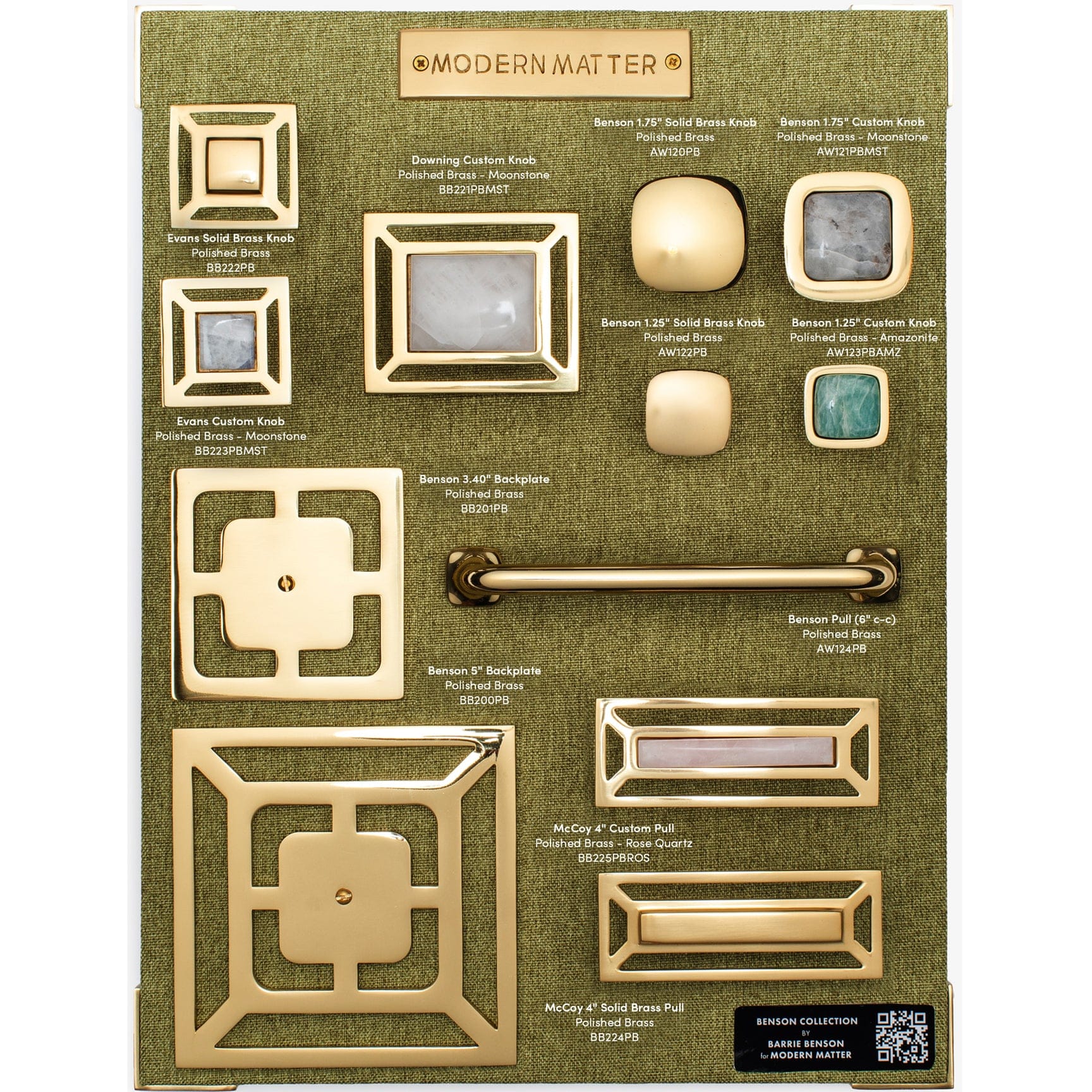 Modern Matter 1 - Sample Board - Benson Collection
