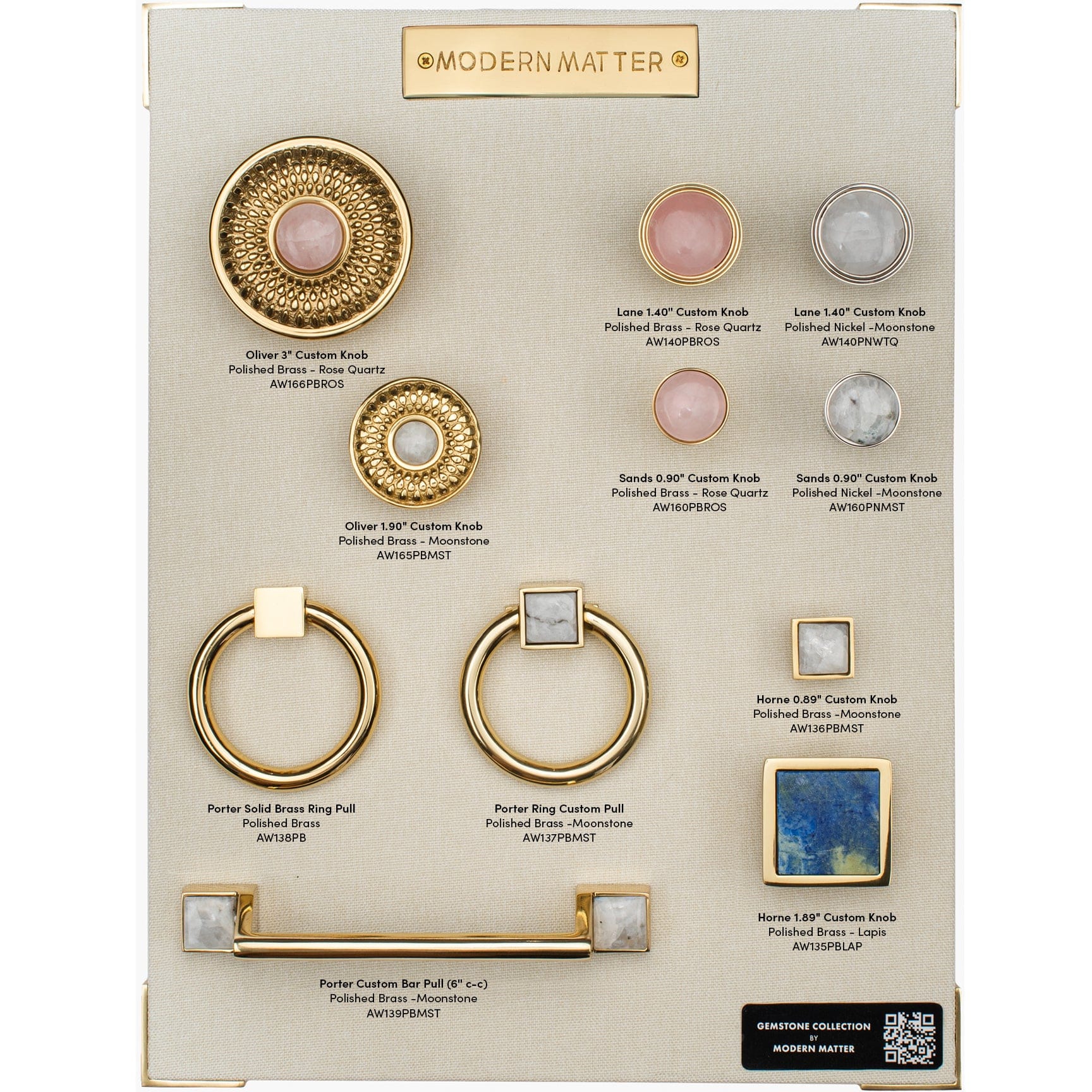 Modern Matter 10 - Sample Board - Gemstone Collection
