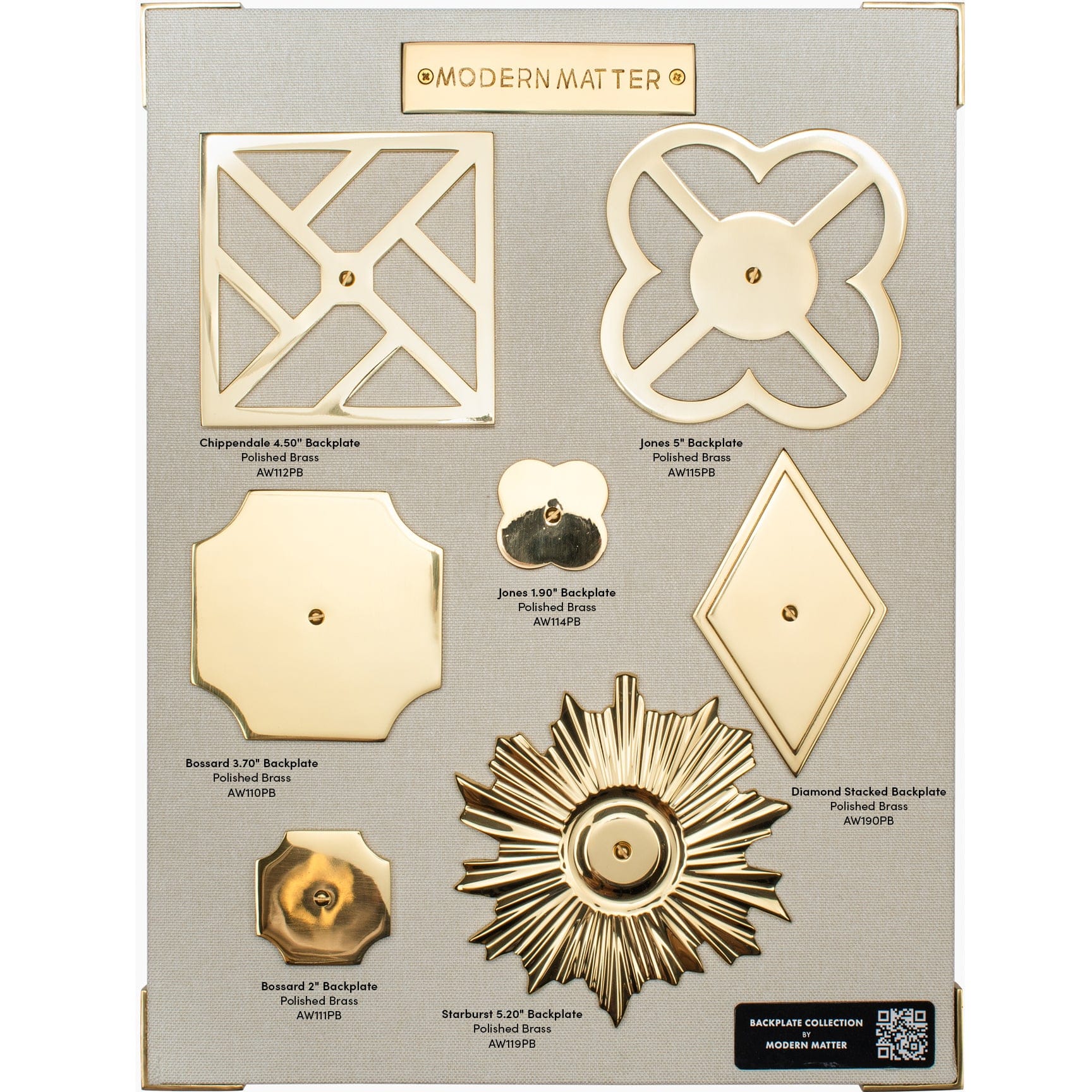 Modern Matter 8 - Sample Board - Backplate Collection