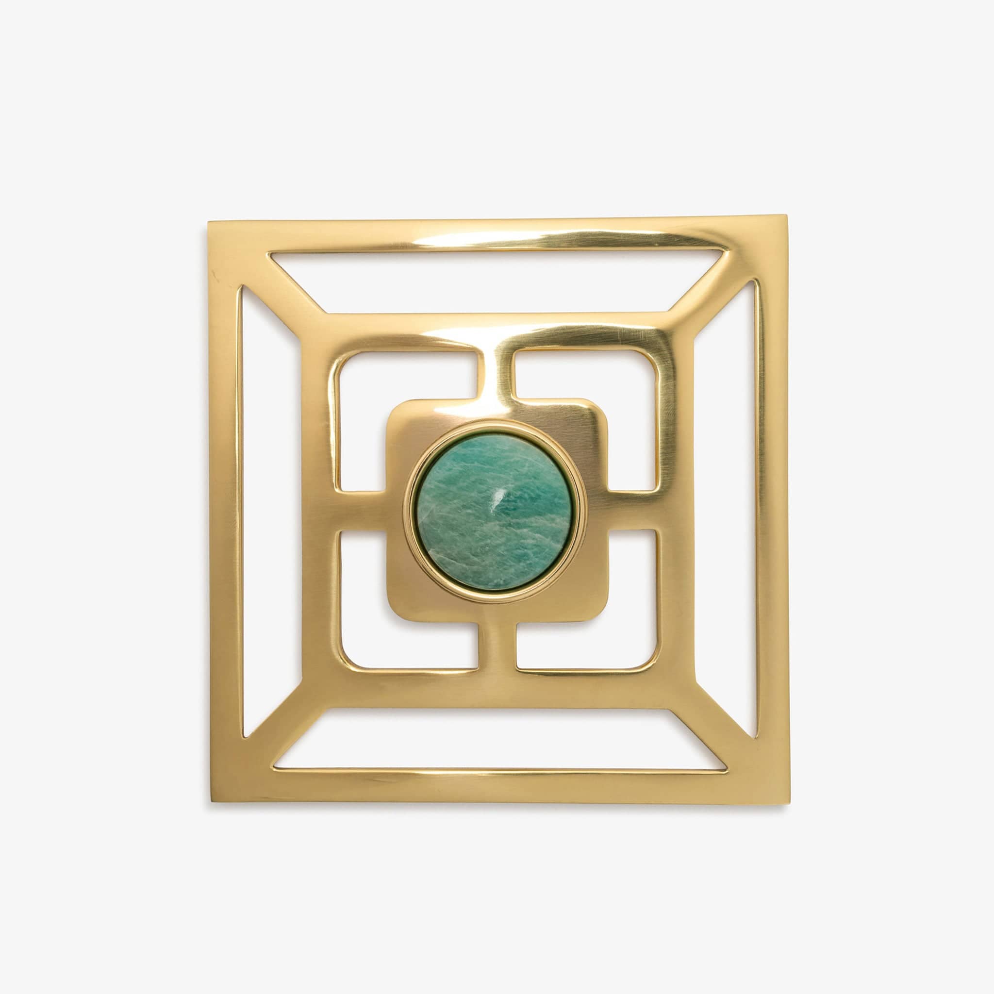 Modern Matter Lane 1.40" Custom Knob w/ Benson 5" Backplate - Polished Brass Bundled Set