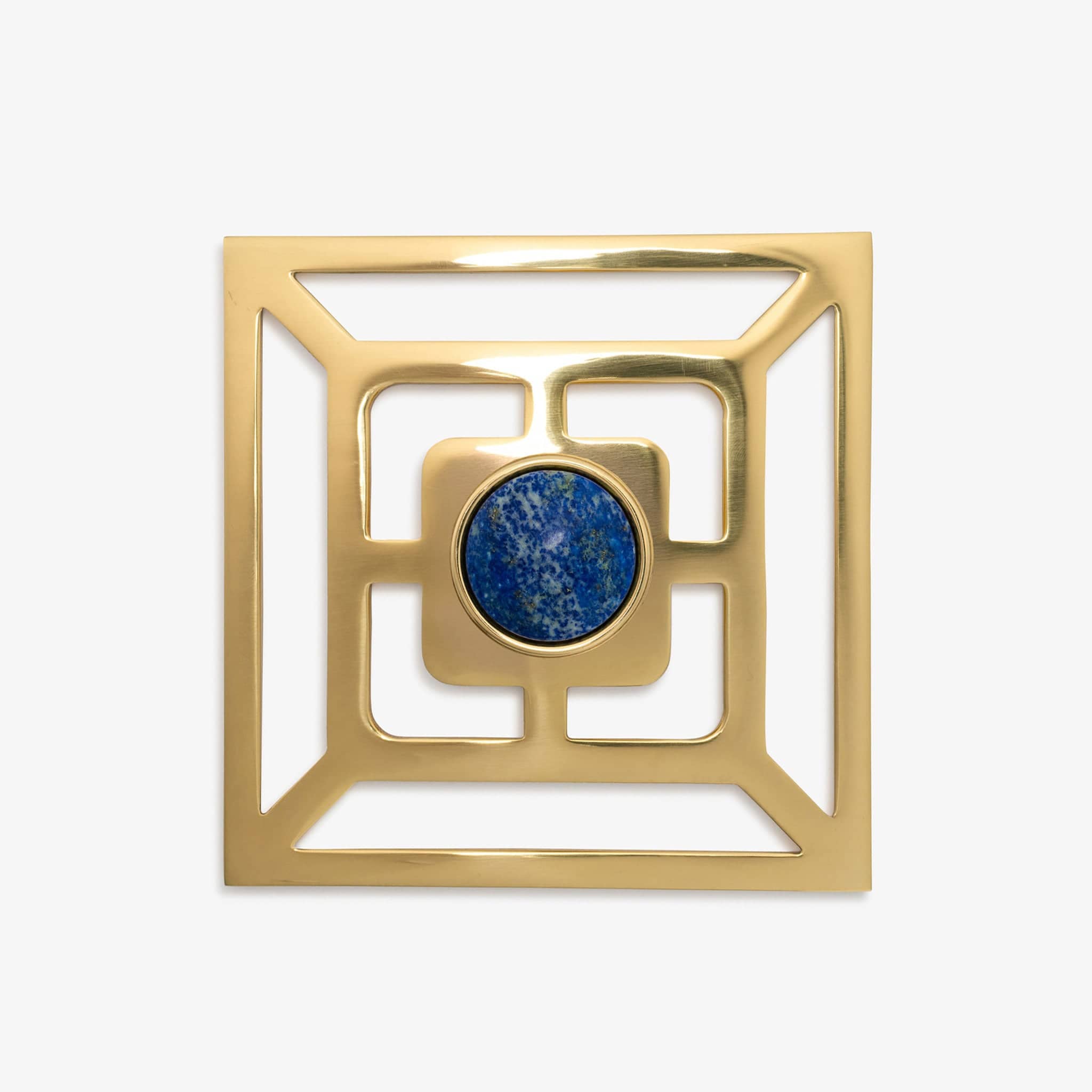 Modern Matter Lane 1.40" Custom Knob w/ Benson 5" Backplate - Polished Brass Bundled Set
