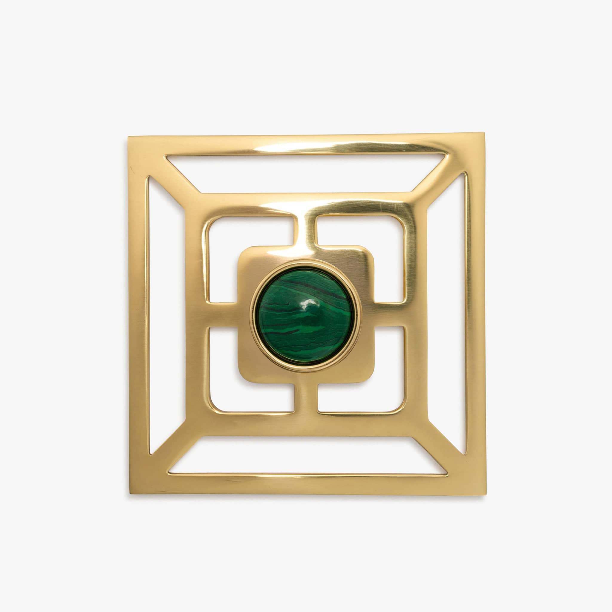 Modern Matter Lane 1.40" Custom Knob w/ Benson 5" Backplate - Polished Brass Bundled Set