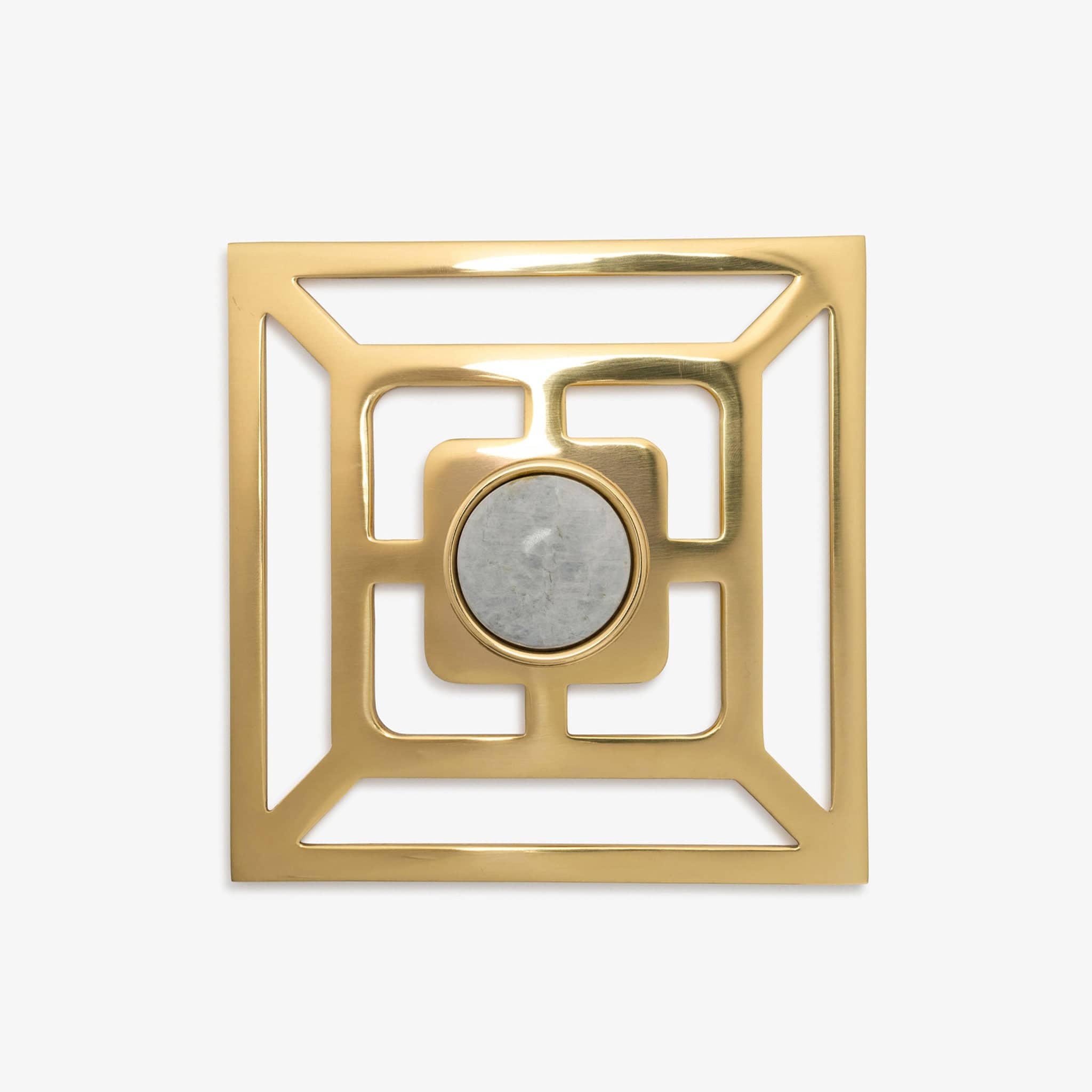 Modern Matter Lane 1.40" Custom Knob w/ Benson 5" Backplate - Polished Brass Bundled Set