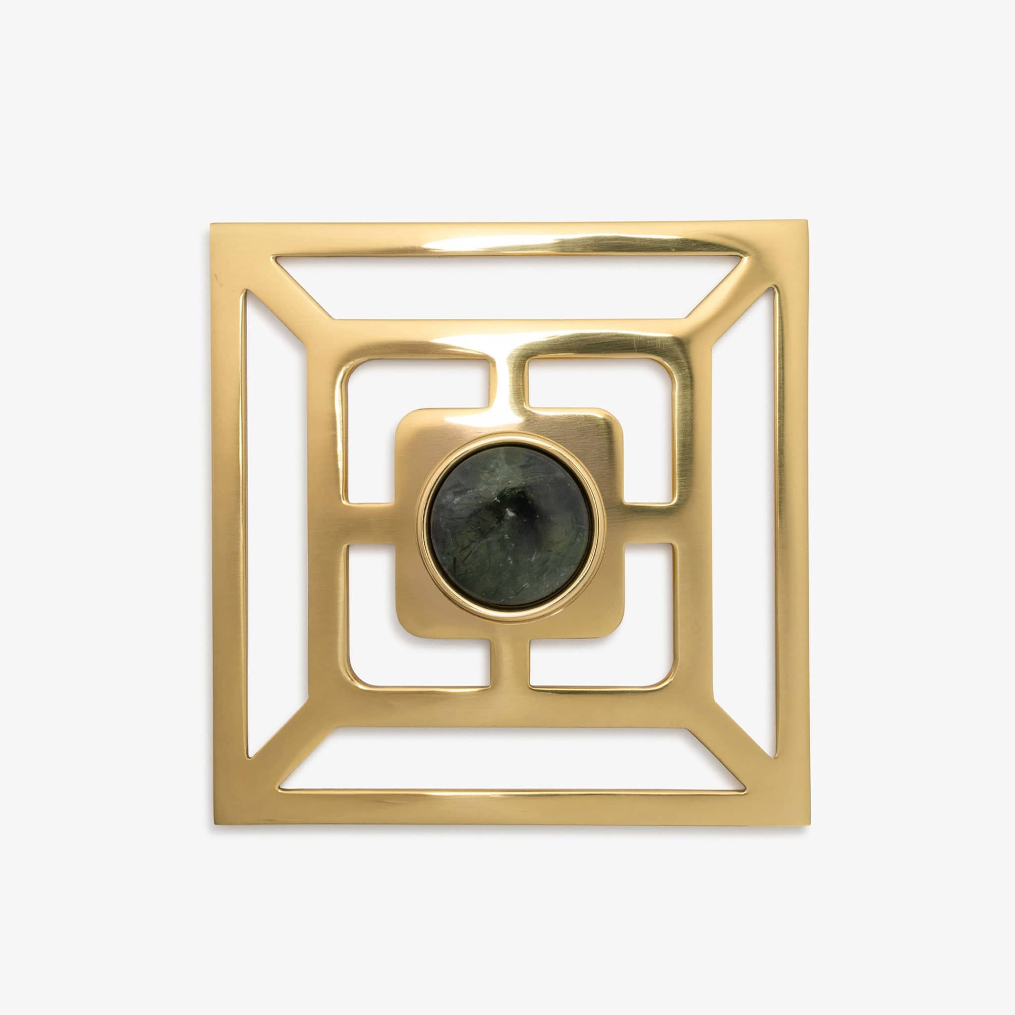 Modern Matter Lane 1.40" Custom Knob w/ Benson 5" Backplate - Polished Brass Bundled Set