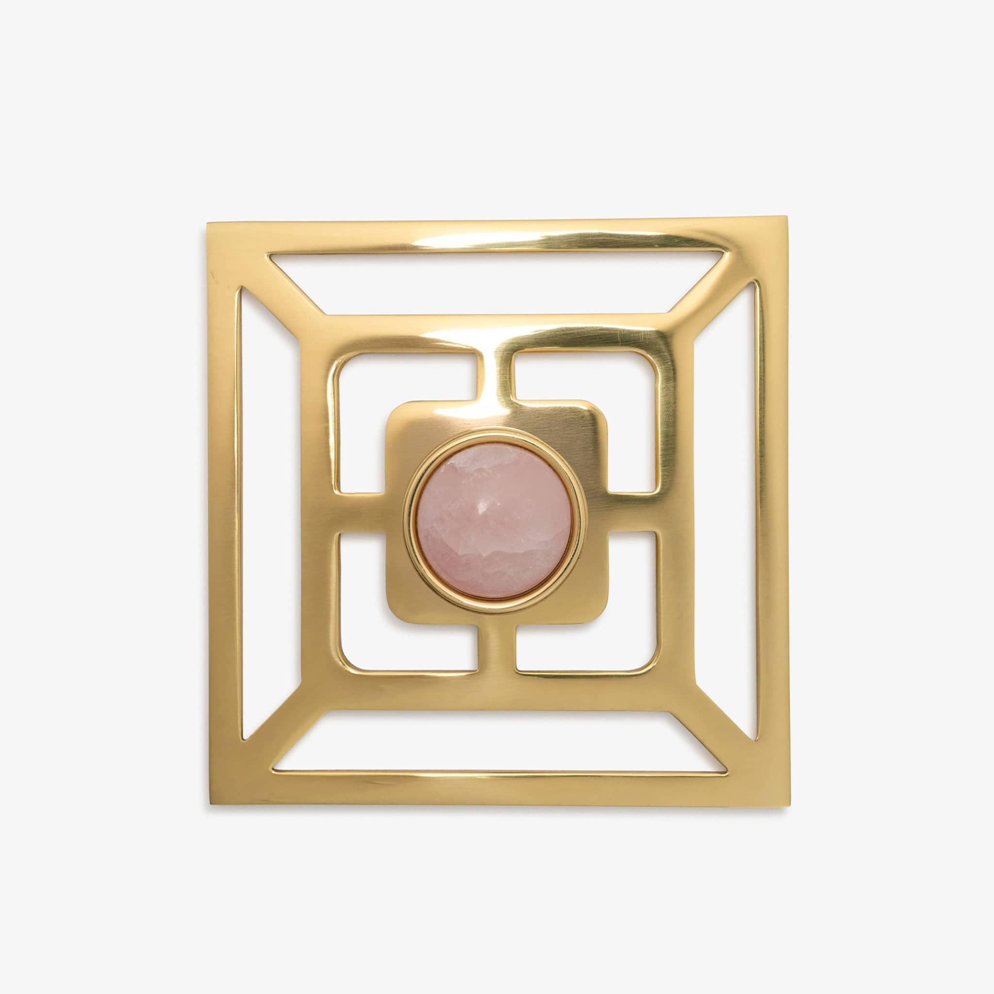 Modern Matter Lane 1.40" Custom Knob w/ Benson 5" Backplate - Polished Brass Bundled Set