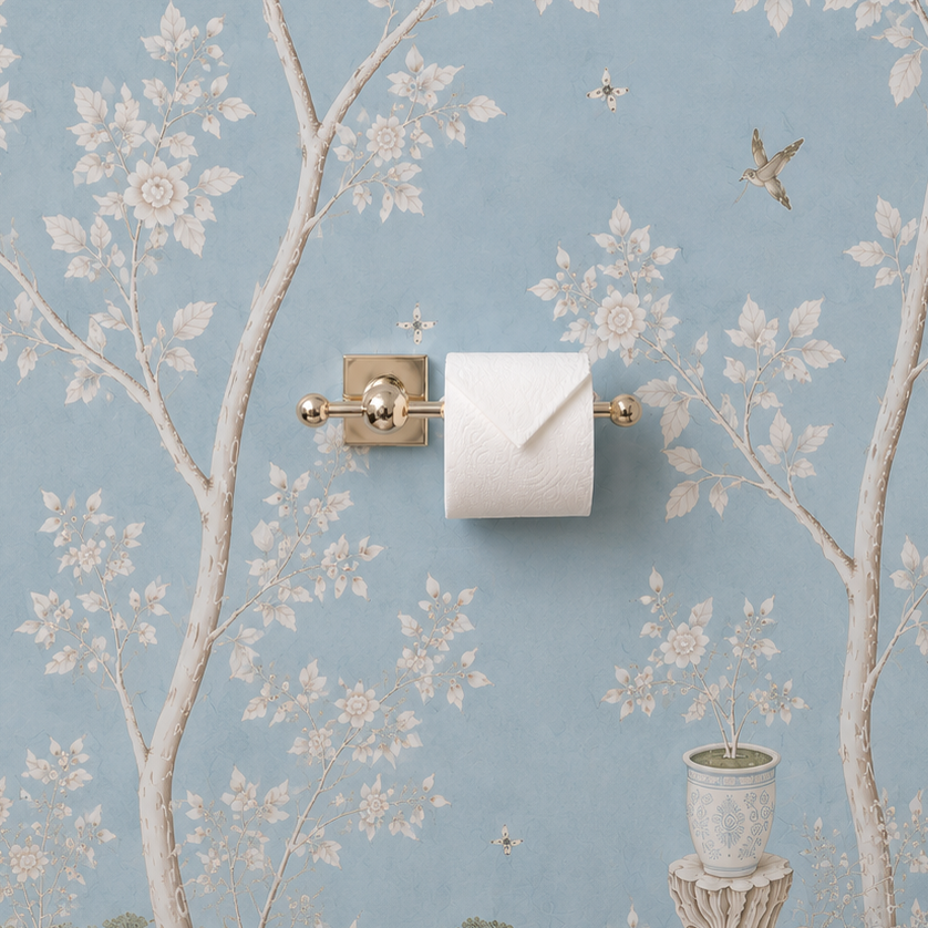 Maddison Brass Single Bar Toilet Paper Holder - Polished Brass