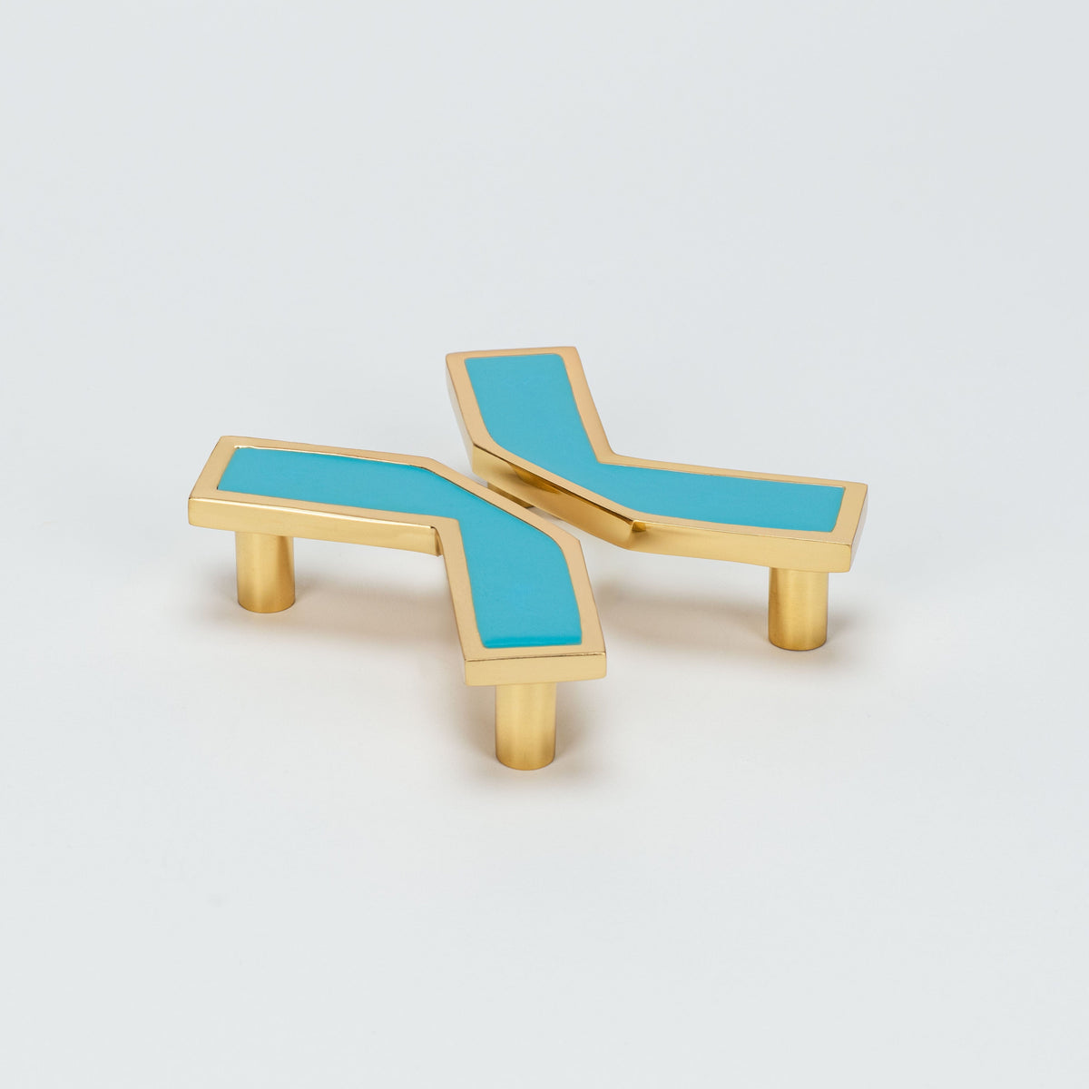 X Enamel Pull Set (3" c-c) - Frog#Color_Blue